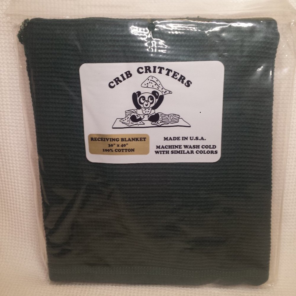 Hunter Green 30" x 40" Receiving Blanket Cotton